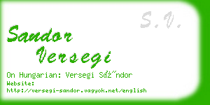 sandor versegi business card